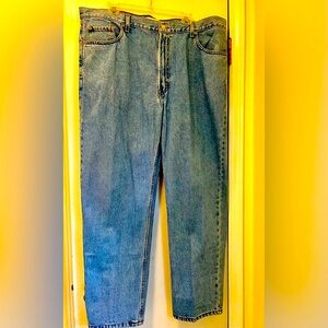 Levis 550 Denim Jeans Mens 42 x 30 Light Blue Wash Relaxed Fit 100% Cotton